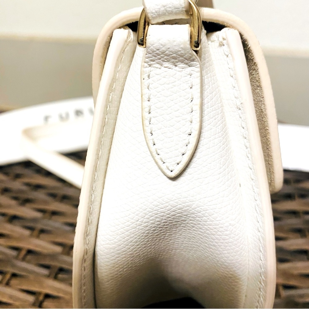 Furla Metropolis White Leather Mini Saddle Handbag/Purse. - Picture 7 of 12